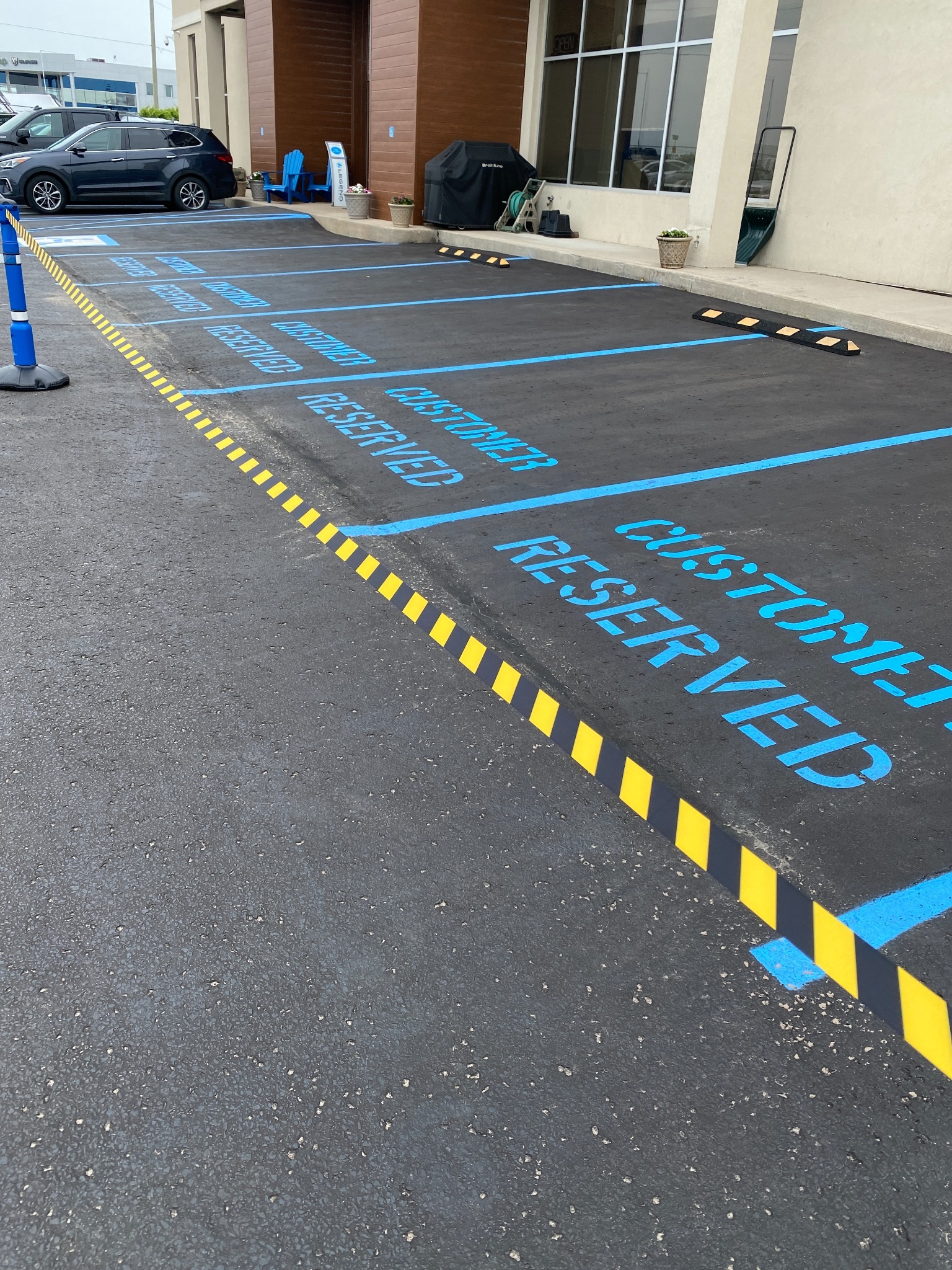 Reserved commercial parking markings completed by Stratton’s