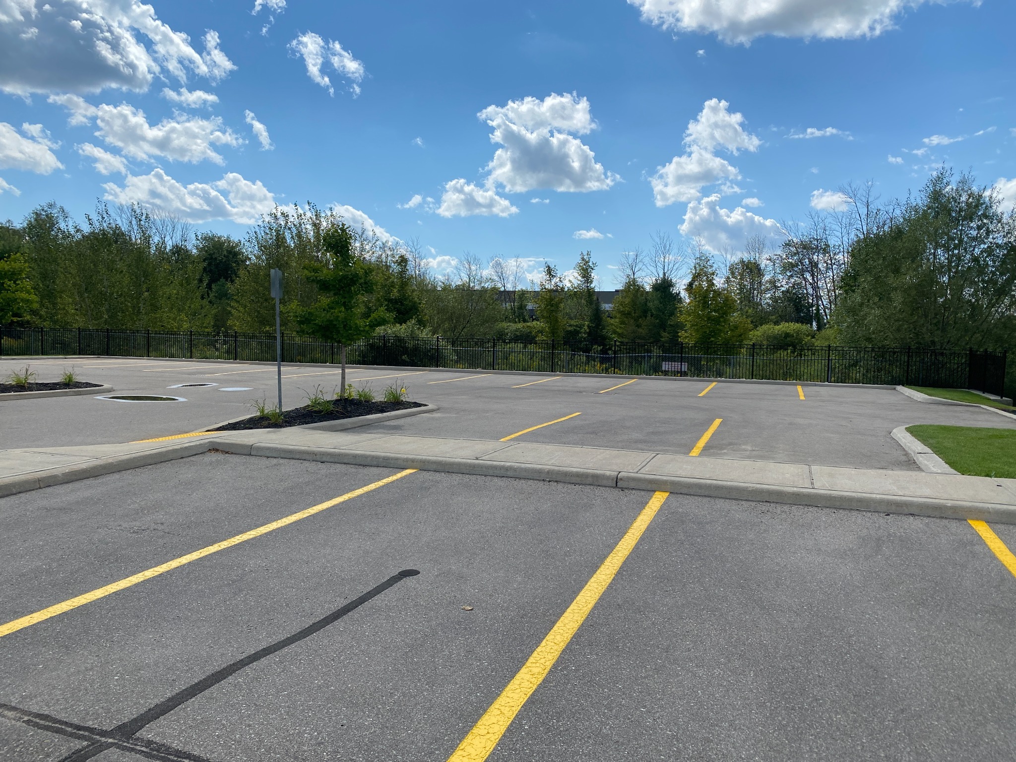 Fresh commercial parking lot lines completed by Stratton’s