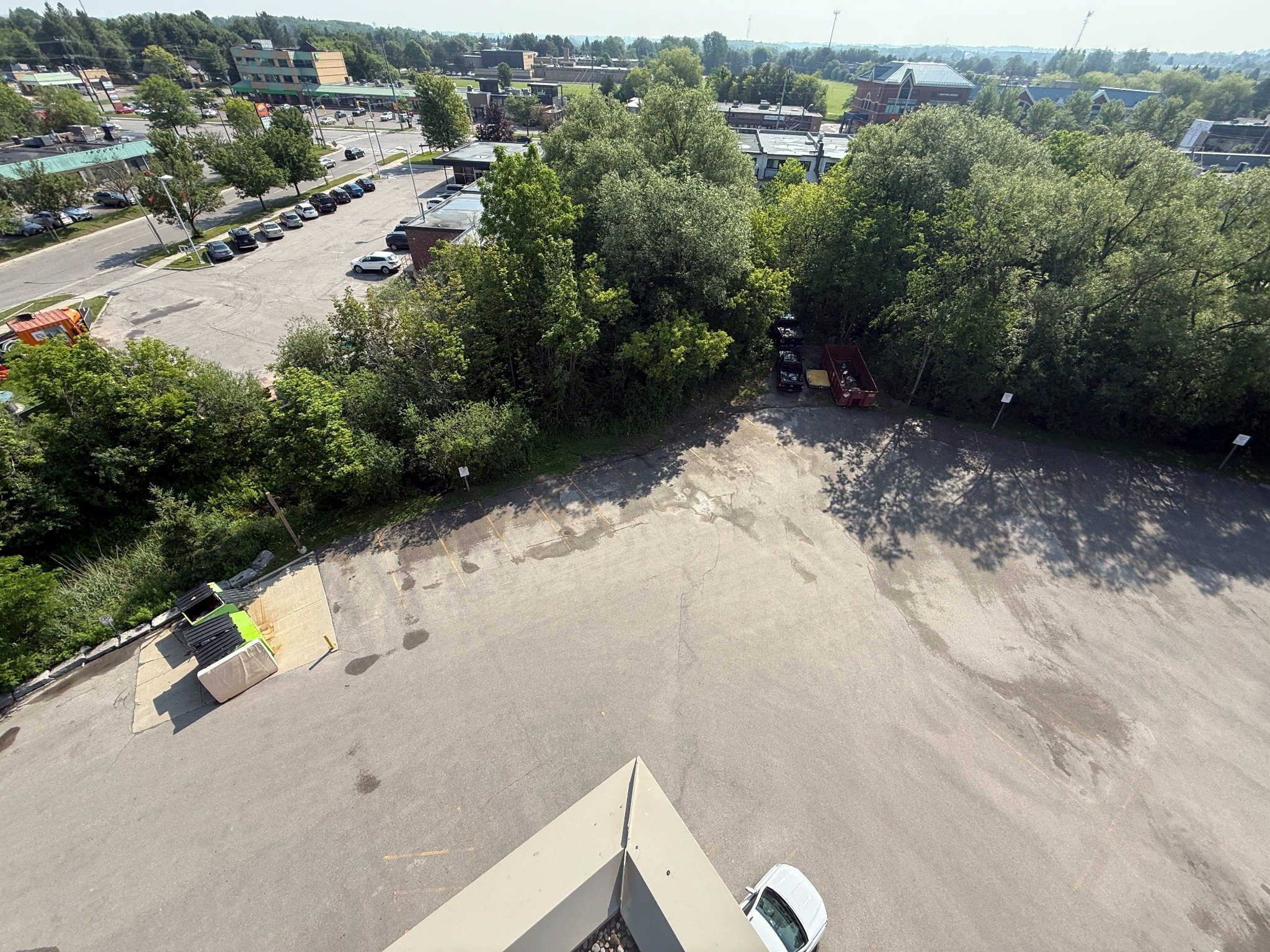 Commercial parking lot after professional line painting