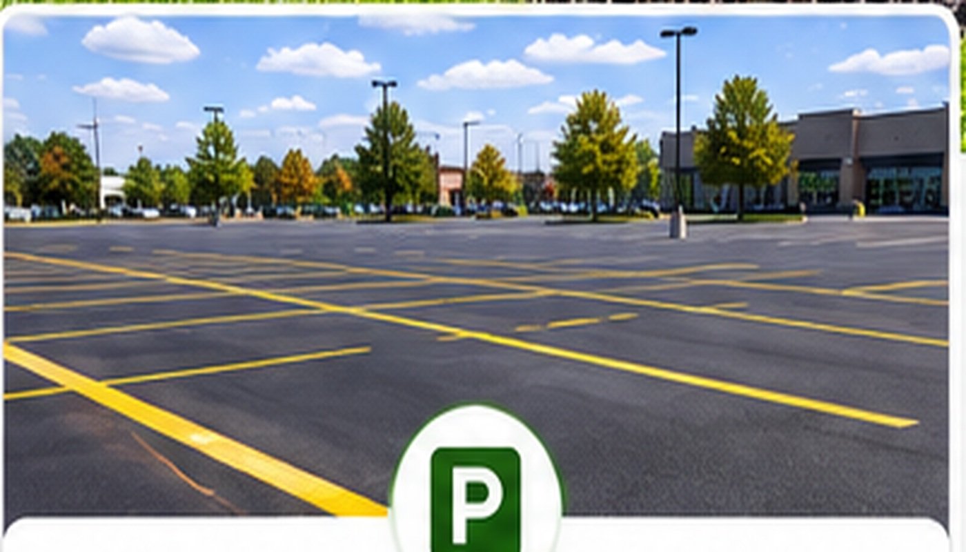Freshly painted parking lines